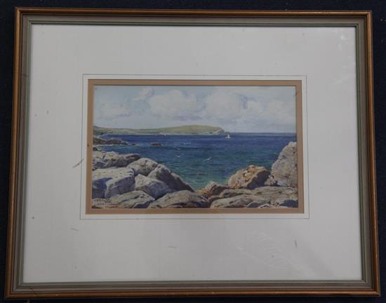 John McDougal (fl.1877-1941) From Penrhyn Rocks, Anglesea 20 x 32cm.
